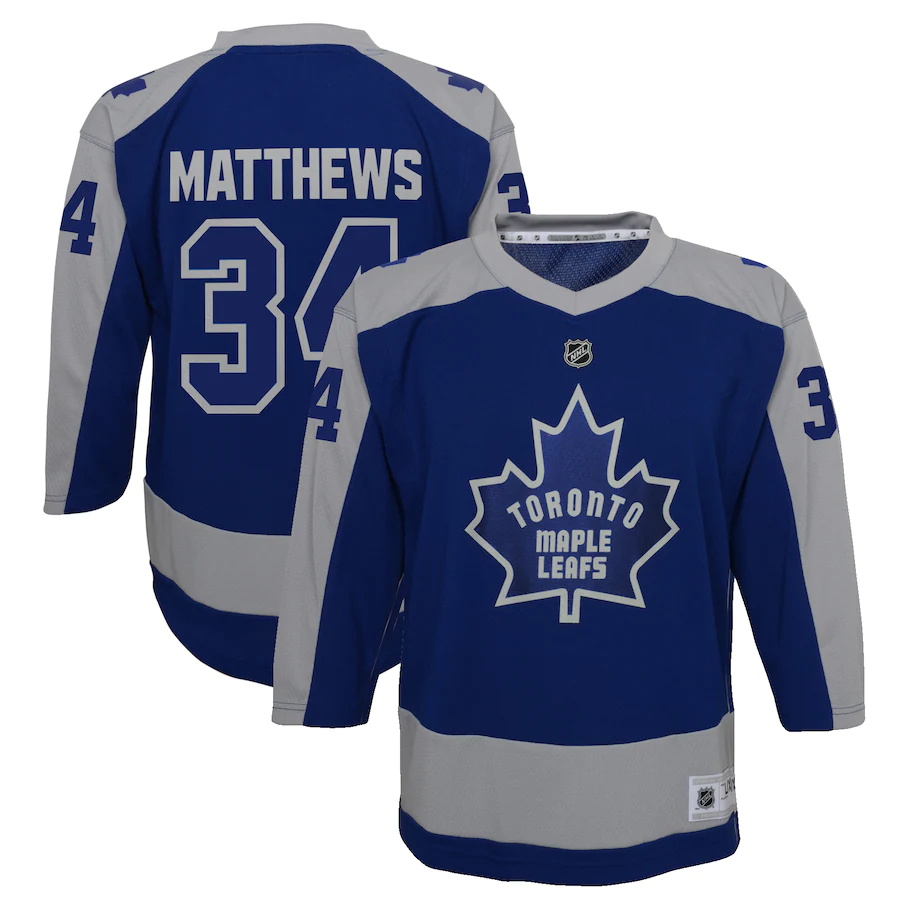 Custom Youth Toronto Maple Leafs #34 Auston Matthews Blue 2020-21 Special Edition Replica Player NHL Jersey